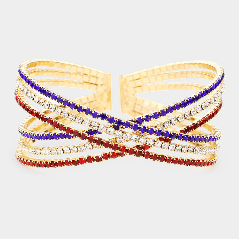 Вечерний браслет-манжета с перекрещивающимися бусинами, украшенный стразами Fashnzfab, золотой/мультиколор
Вечерний браслет-манжета с перекрещивающимися бусинами, украшенный стразами Fashnzfab, золотой/мультиколор