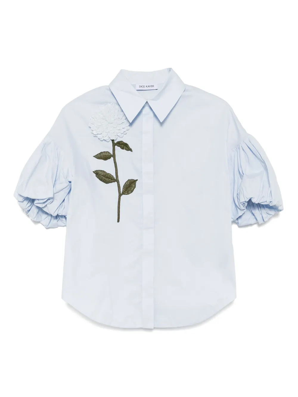 Поплиновая рубашка с цветочной вышивкой Dice Kayek, синий
Поплиновая рубашка с цветочной вышивкой Dice Kayek, синий