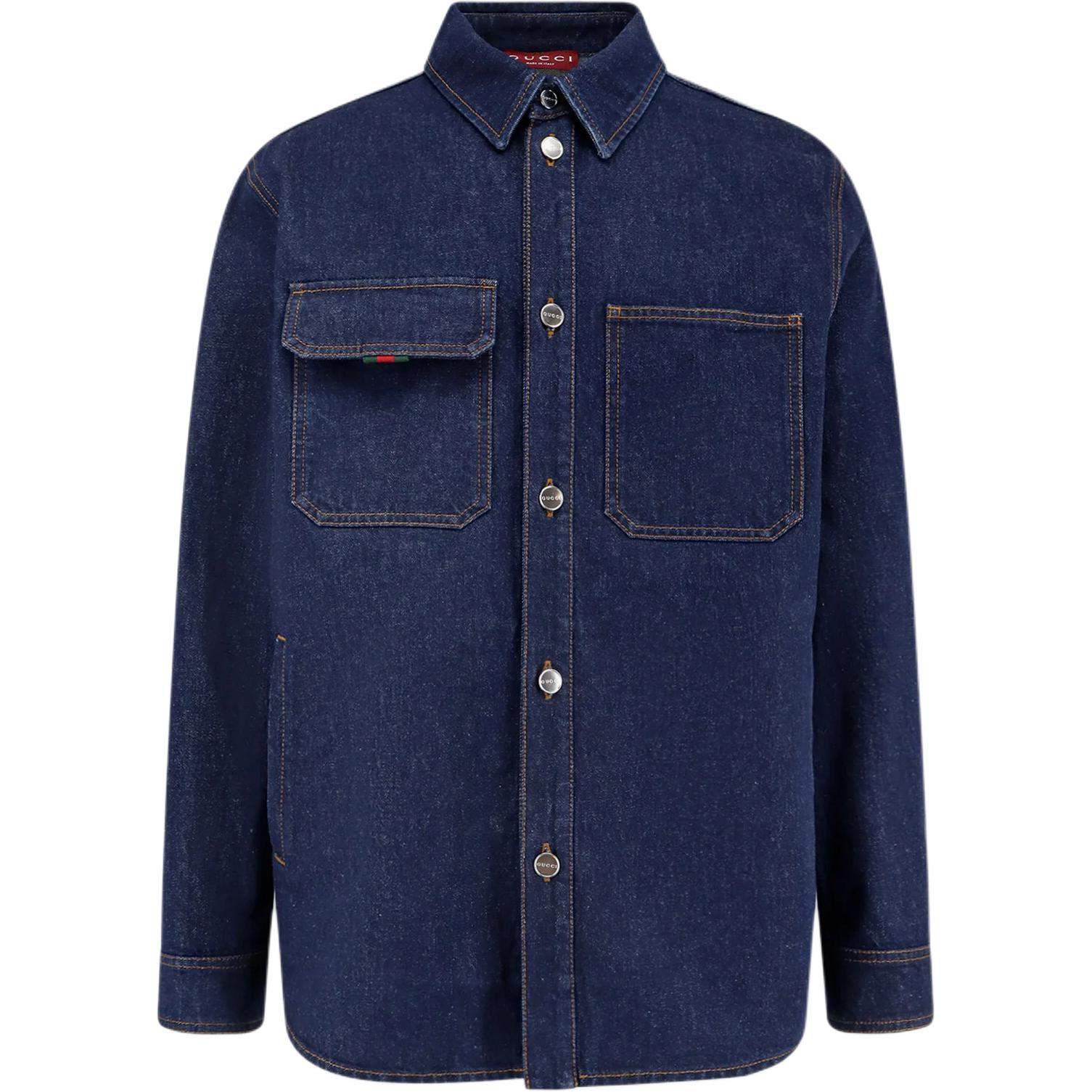 Расслабленная джимовая рубашка GUCCI, темно-синий
Расслабленная джимовая рубашка GUCCI, темно-синий