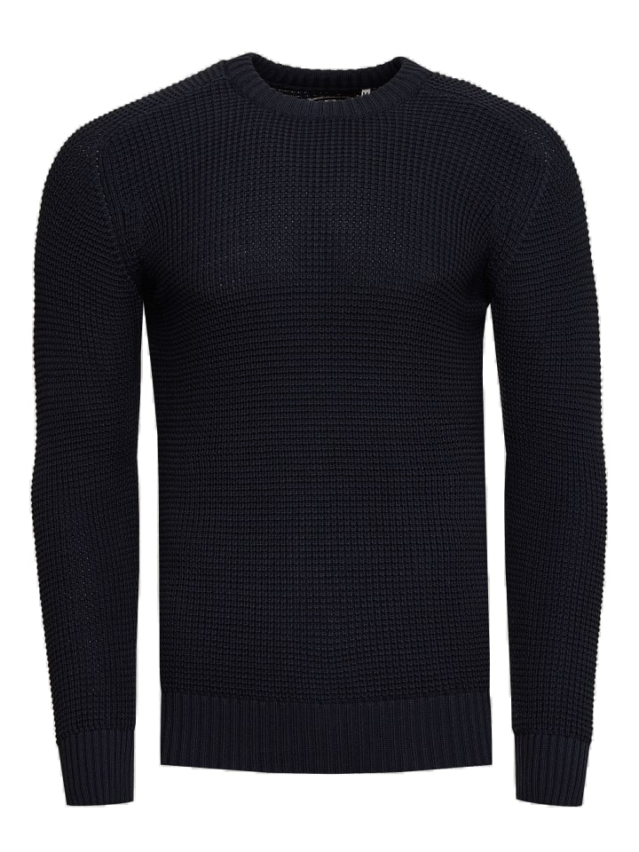 Плотно вязаный облегающий свитер с круглым вырезом темно-синего цвета Rusty Neal
Плотно вязаный облегающий свитер с круглым вырезом темно-синего цвета Rusty Neal