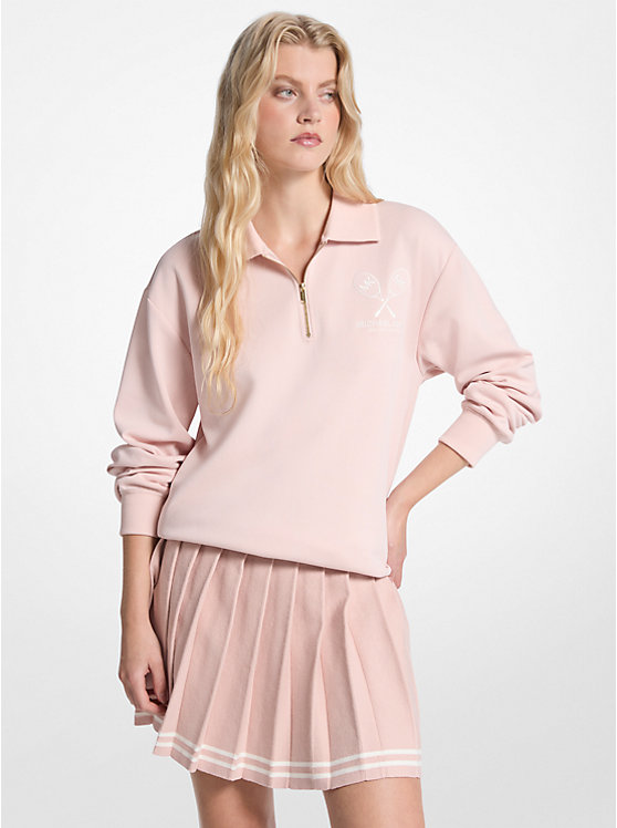 Свитер из хлопкового микса с вышитым логотипом Michael Kors, розовый
Свитер из хлопкового микса с вышитым логотипом Michael Kors, розовый