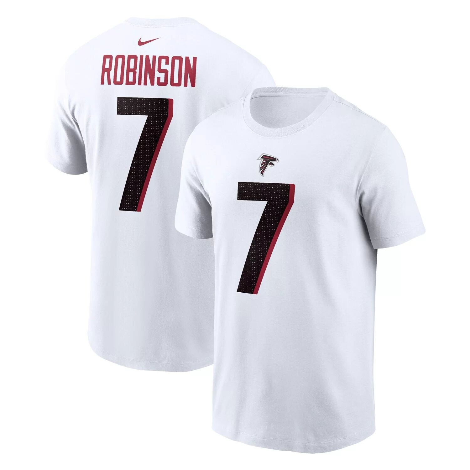 Мужская футболка Bijan Robinson White Atlanta Falcons с именем и номером игрока Nike
Мужская футболка Bijan Robinson White Atlanta Falcons с именем и номером игрока Nike