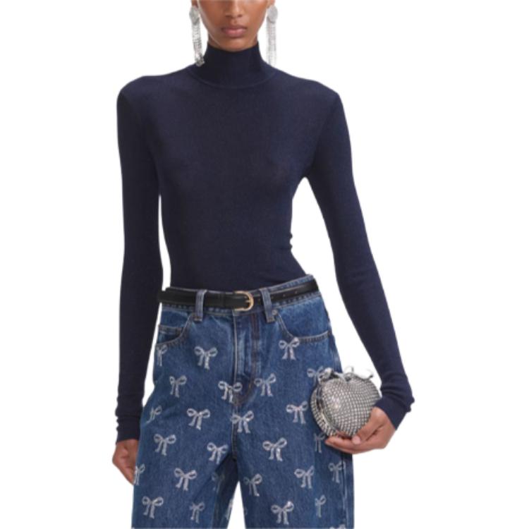 Self-Portrait Вязаный свитер Self Portrait, женский, темно-синий
Self-Portrait Вязаный свитер Self Portrait, женский, темно-синий