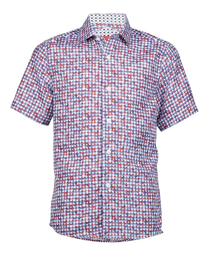 Голубая рубашка с коротким рукавом Big Boys Circle Diamond Multicolor в облегающем крое Elie Balleh, синий
Голубая рубашка с коротким рукавом Big Boys Circle Diamond Multicolor в облегающем крое Elie Balleh, синий