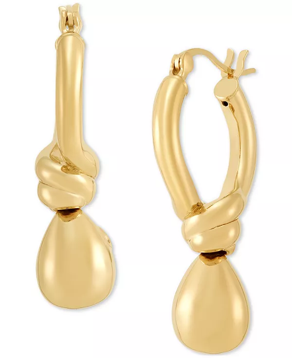 Полированные серьги-кольца с подвесками в виде узлов и капелек из 14-каратного золота Macy'S, gold
Полированные серьги-кольца с подвесками в виде узлов и капелек из 14-каратного золота Macy'S, gold