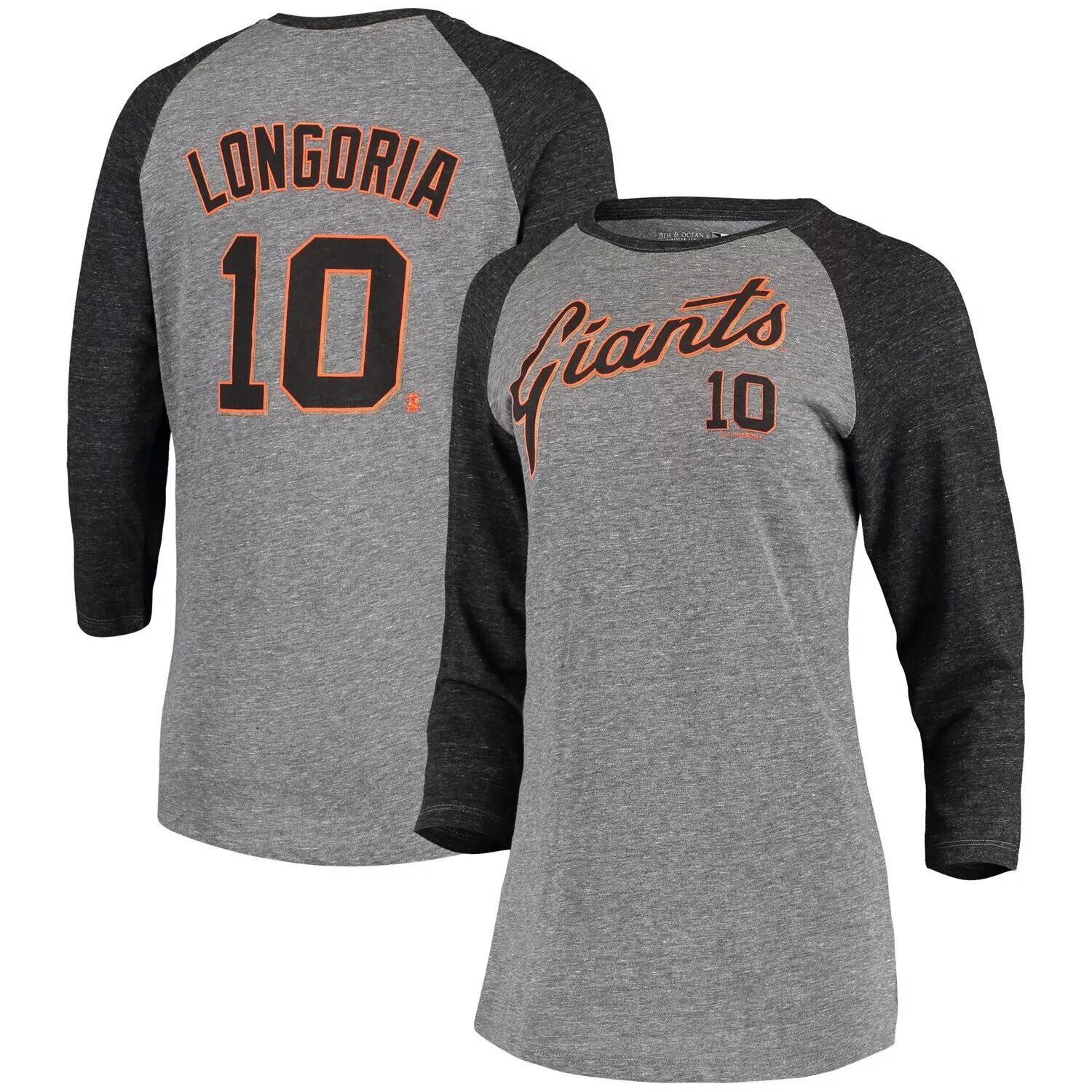 Женская футболка 5th & Ocean by New Era Evan Longoria Grey San Francisco Giants с названием и номером, футболка реглан Tri-Blend с рукавами 3/4 New Era
Женская футболка 5th & Ocean by New Era Evan Longoria Grey San Francisco Giants с названием и номером, футболка реглан Tri-Blend с рукавами 3/4 New Era