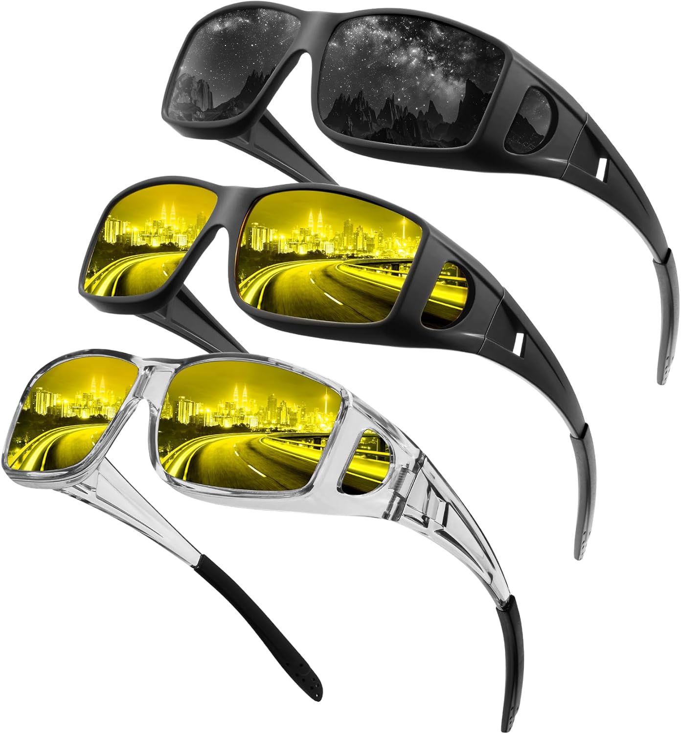 Очки ночного видения, надеваемые поверх очков, для мужчин и женщин, с обтекаемыми антибликовыми линзами HD для ночного вождения QALLY, A08-matte Black/Matte Black+nv/Clear Grey+nv
Очки ночного видения, надеваемые поверх очков, для мужчин и женщин, с обтекаемыми антибликовыми линзами HD для ночного вождения QALLY, A08-matte Black/Matte Black+nv/Clear Grey+nv