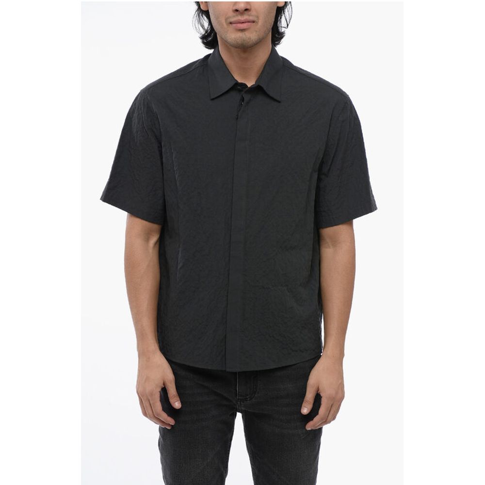 Мятая хлопковая рубашка в стиле МИЛИТАРИ МИНИМАЛ Neil Barrett, Black
Мятая хлопковая рубашка в стиле МИЛИТАРИ МИНИМАЛ Neil Barrett, Black