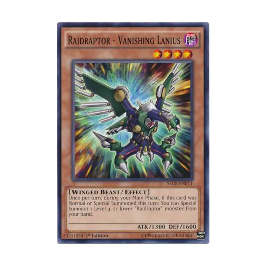 CCG Рейдраптор — Исчезающий Ланиус (Обычный), Yu-Gi-Oh - Secrets of Eternity - Singles
CCG Рейдраптор — Исчезающий Ланиус (Обычный), Yu-Gi-Oh - Secrets of Eternity - Singles