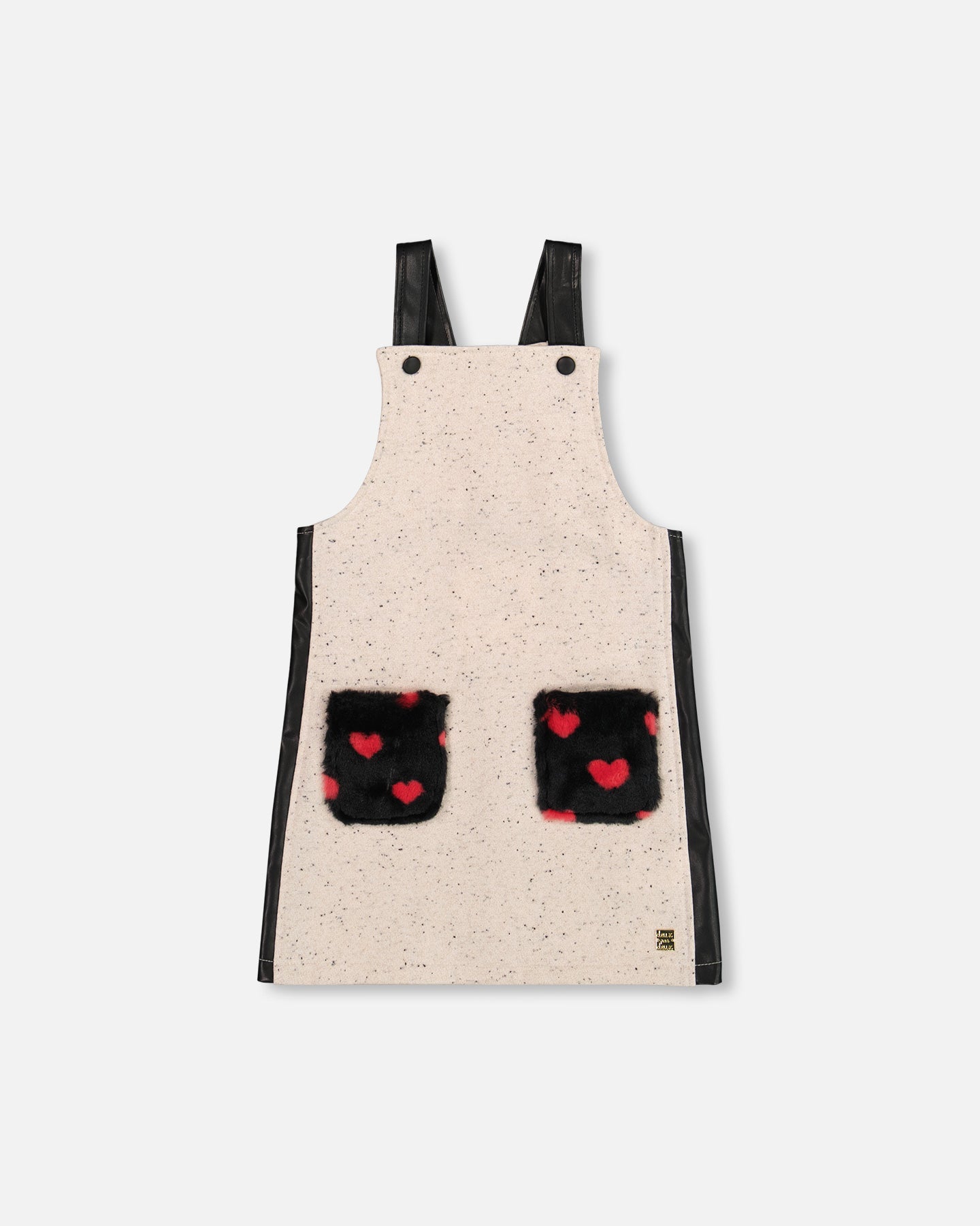 Блестящее платье-комбинезон из велюра бежево-черное Deux par Deux
Блестящее платье-комбинезон из велюра бежево-черное Deux par Deux