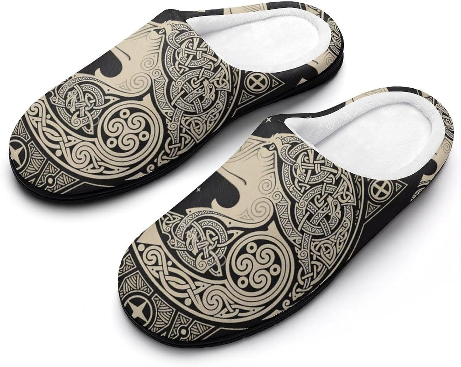 Мужские хлопковые тапочки с нордическим ретро-узором в виде воина-викинга и волка, зимние теплые домашние тапочки с закрытым носком, противоскользящие и моющиеся повседневные тапочки Yxhzyhy, Viking Wolf 1
Мужские хлопковые тапочки с нордическим ретро-узором в виде воина-викинга и волка, зимние теплые домашние тапочки с закрытым носком, противоскользящие и моющиеся повседневные тапочки Yxhzyhy, Viking Wolf 1