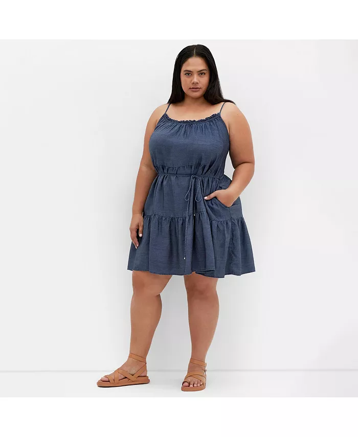 Женское мини-платье больших размеров Sweet Tiers CITY CHIC, синий
Женское мини-платье больших размеров Sweet Tiers CITY CHIC, синий