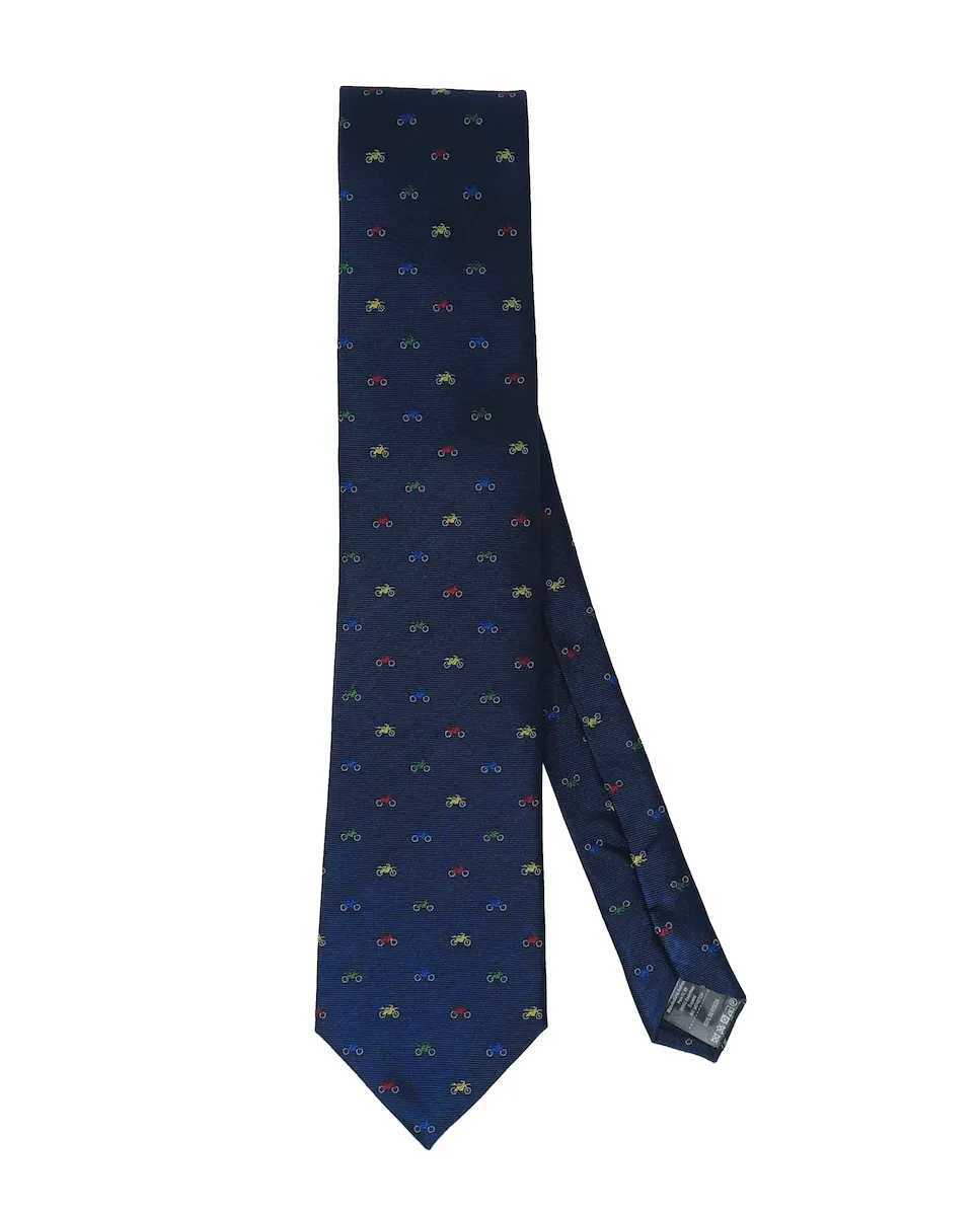 Темно-синий галстук из натурального шелка с мотоциклетным принтом Pertegaz, темно-синий
Темно-синий галстук из натурального шелка с мотоциклетным принтом Pertegaz, темно-синий