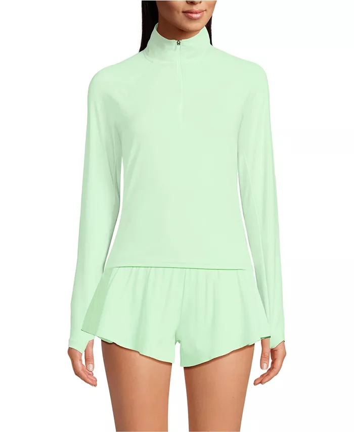 Женская защитная рубашка с длинным рукавом SunShade UPF 50 и молнией на четверть Lands' End, зеленый
Женская защитная рубашка с длинным рукавом SunShade UPF 50 и молнией на четверть Lands' End, зеленый