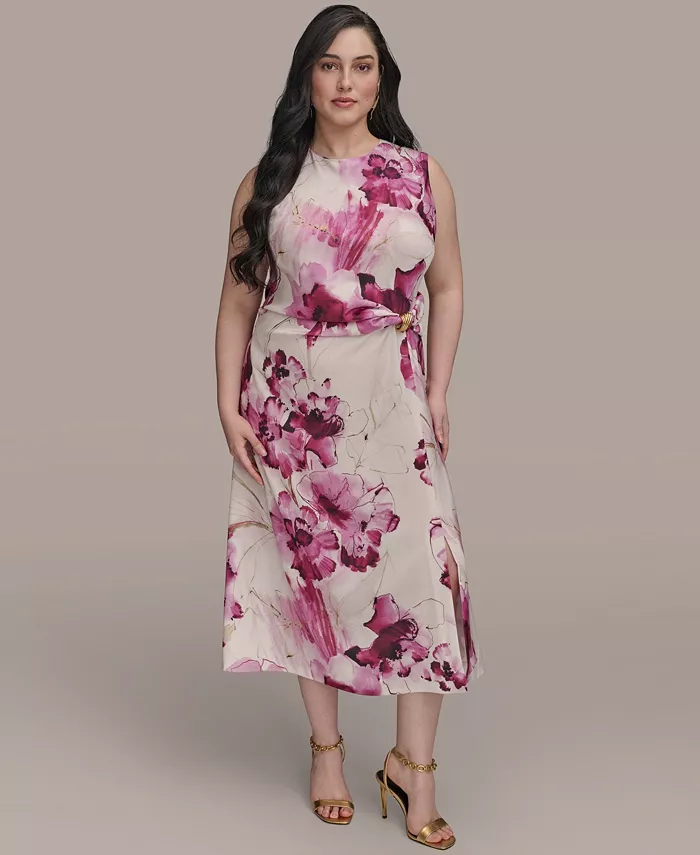 Женское платье миди А-силуэта с принтом в рубчик и узлом Donna Karan New York
Женское платье миди А-силуэта с принтом в рубчик и узлом Donna Karan New York