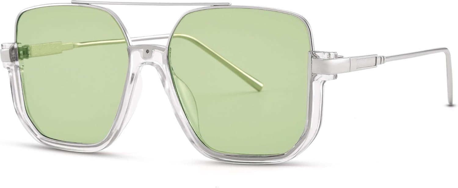 Солнцезащитные очки-авиаторы RAY SOL в стиле ретро, большие, для женщин и мужчин, квадратная форма, двойная перемычка, модные солнцезащитные очки, Clear Silver Frame/Green Lens
Солнцезащитные очки-авиаторы RAY SOL в стиле ретро, большие, для женщин и мужчин, квадратная форма, двойная перемычка, модные солнцезащитные очки, Clear Silver Frame/Green Lens