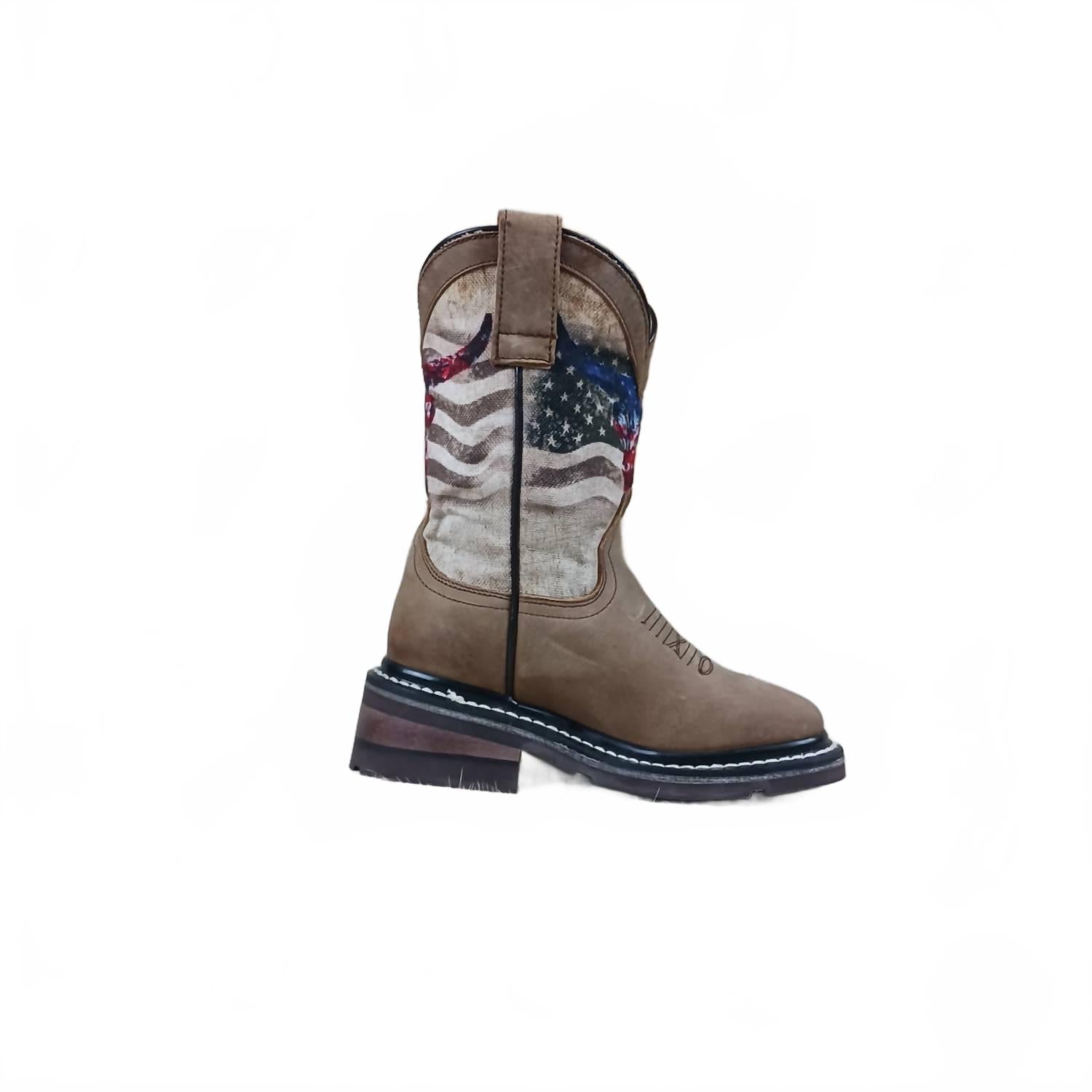 Roper Детские ботинки American Bull с квадратным носком, коричневые
Roper Детские ботинки American Bull с квадратным носком, коричневые