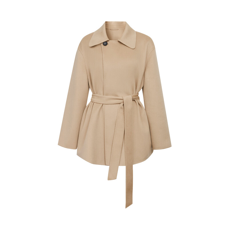 Двустороннее шерстяное пальто Deep Breath с поясом, бежевый 
Двустороннее шерстяное пальто Deep Breath с поясом, бежевый