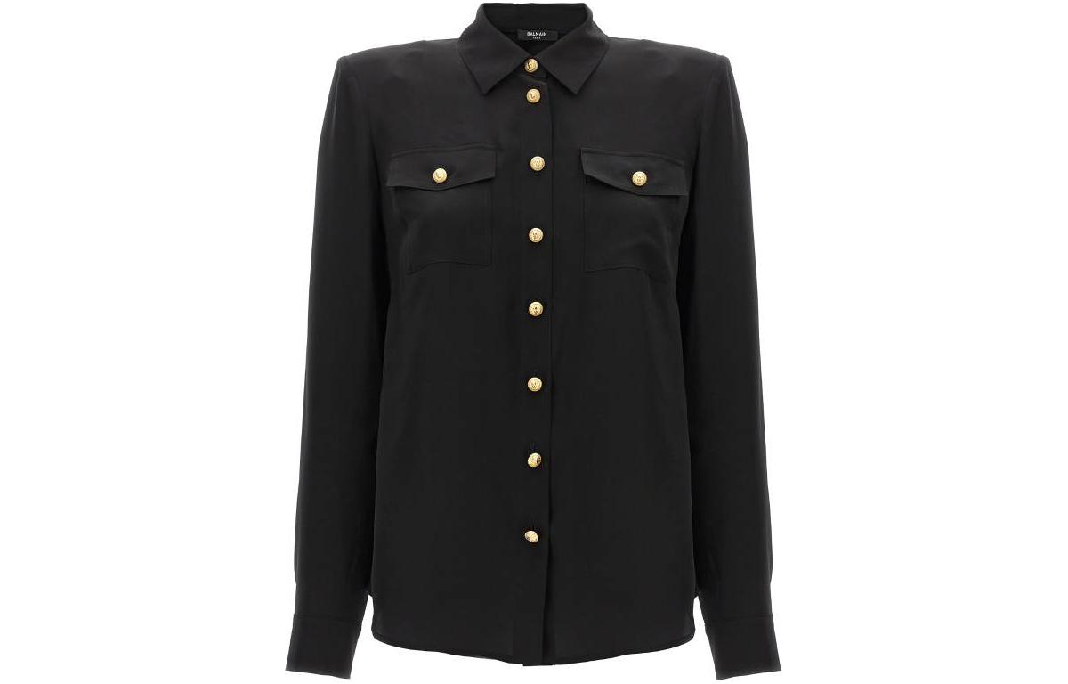 Футболка с длинными рукавами и рельефными пуговицами BALMAIN, черная
Футболка с длинными рукавами и рельефными пуговицами BALMAIN, черная