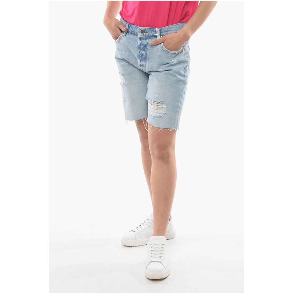 Джинсовые шорты свободного кроя с эффектом потертости Frame, Blue 
Джинсовые шорты свободного кроя с эффектом потертости Frame, Blue