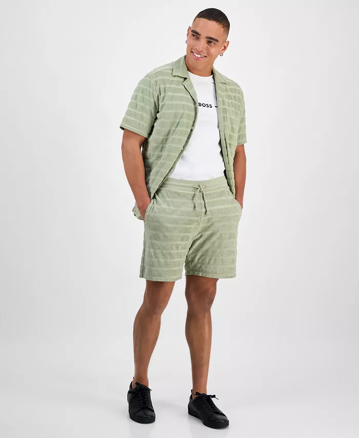 Мужские шорты Dutowel в полоску Hugo Boss, зеленый
Мужские шорты Dutowel в полоску Hugo Boss, зеленый