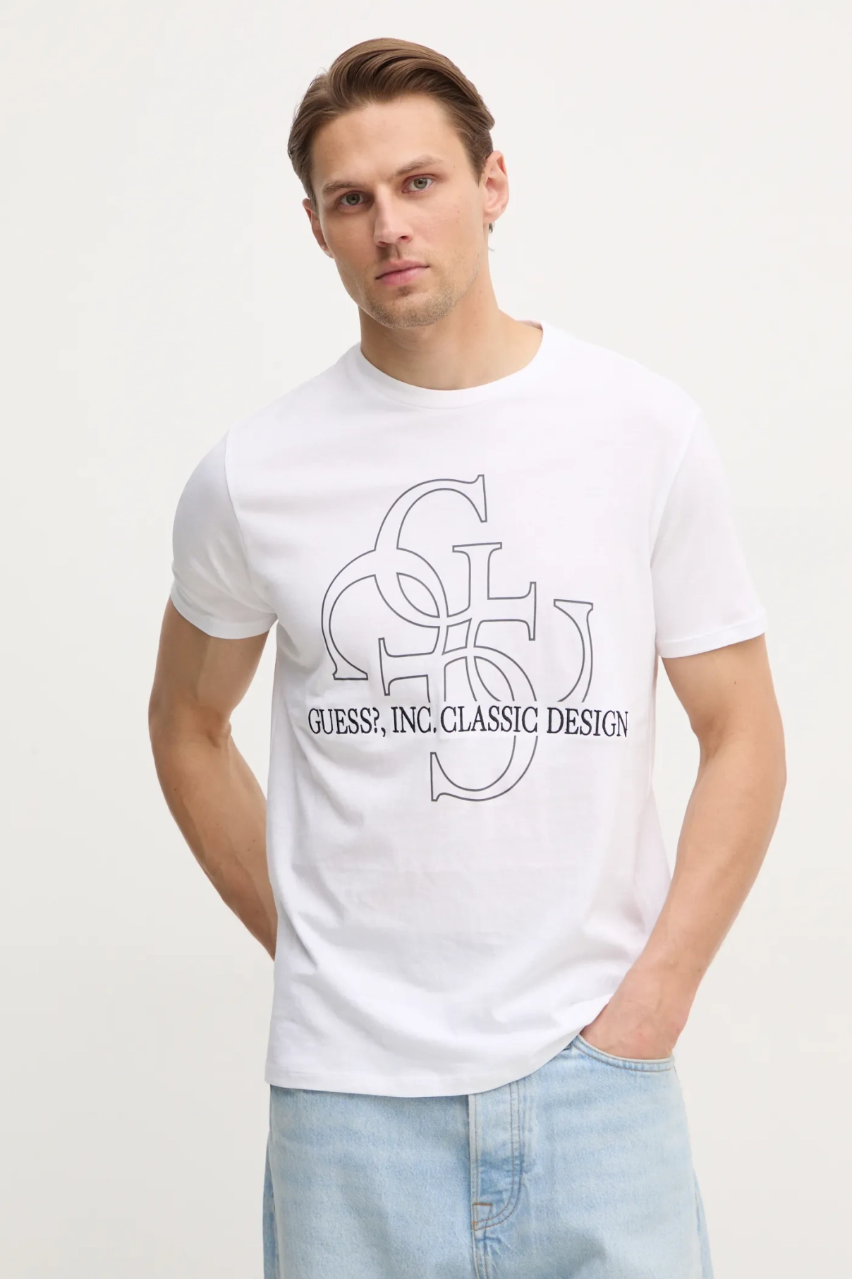 Хлопковая футболка Guess, белый
Хлопковая футболка Guess, белый