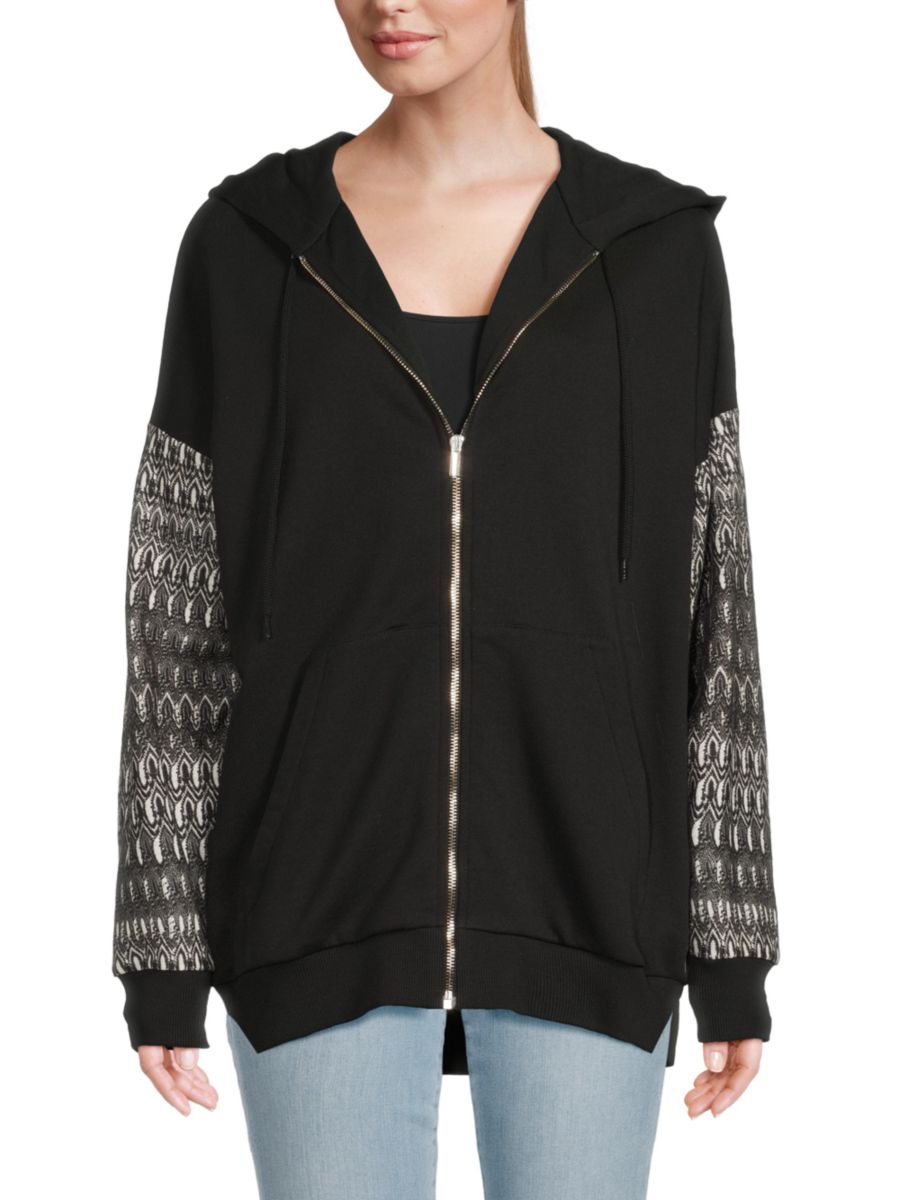 Толстовка с капюшоном на молнии с приспущенным плечом M Missoni, черный/белый
Толстовка с капюшоном на молнии с приспущенным плечом M Missoni, черный/белый