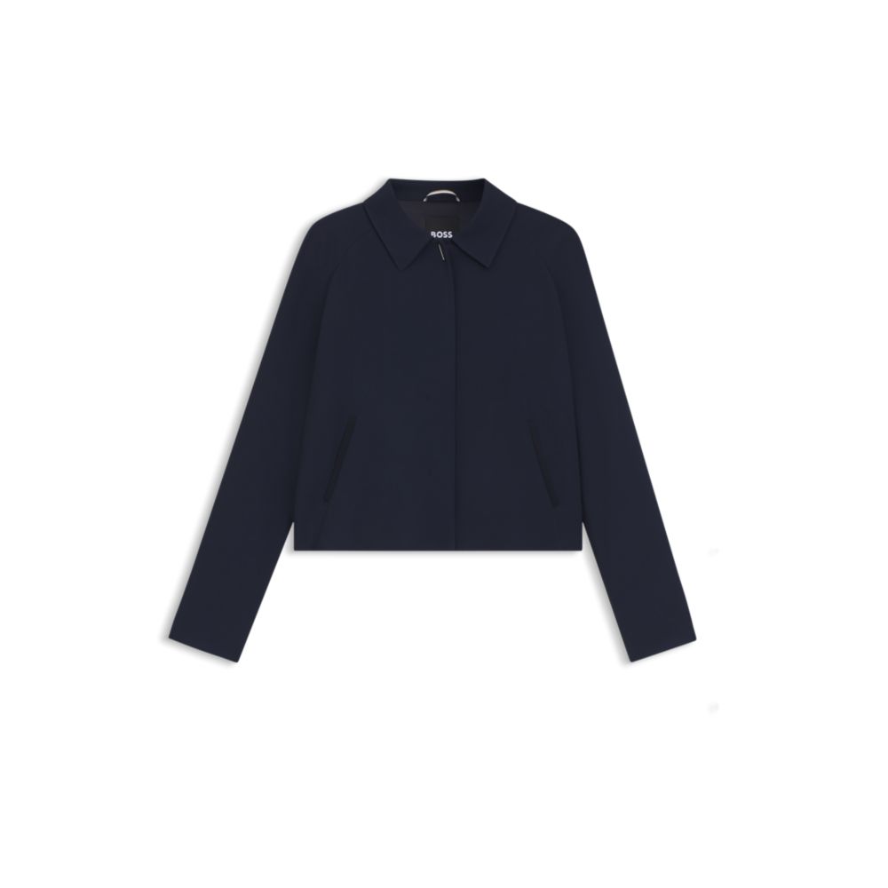 Креповый блейзер с потайной застежкой BOSS, темно-синий
Креповый блейзер с потайной застежкой BOSS, темно-синий