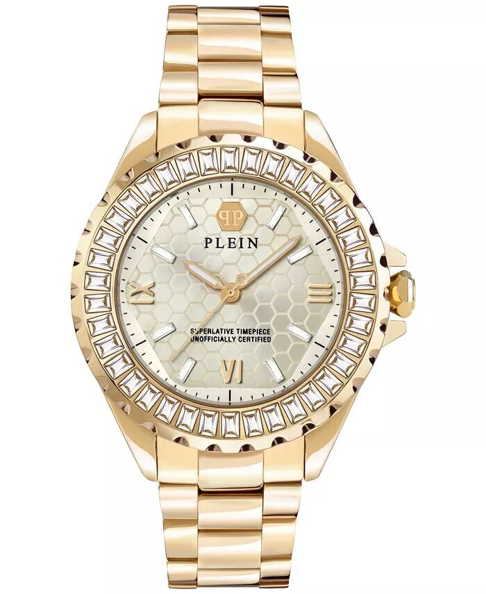 Женские часы-браслет из нержавеющей стали с позолоченным ионным покрытием, 38 мм Philipp Plein, золото
Женские часы-браслет из нержавеющей стали с позолоченным ионным покрытием, 38 мм Philipp Plein, золото