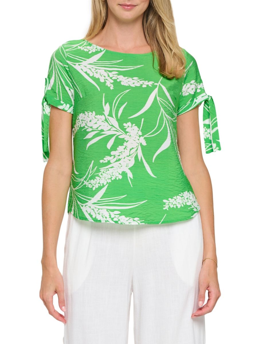 Топ с гофрированным цветочным принтом Renee C., зеленый
Топ с гофрированным цветочным принтом Renee C., зеленый