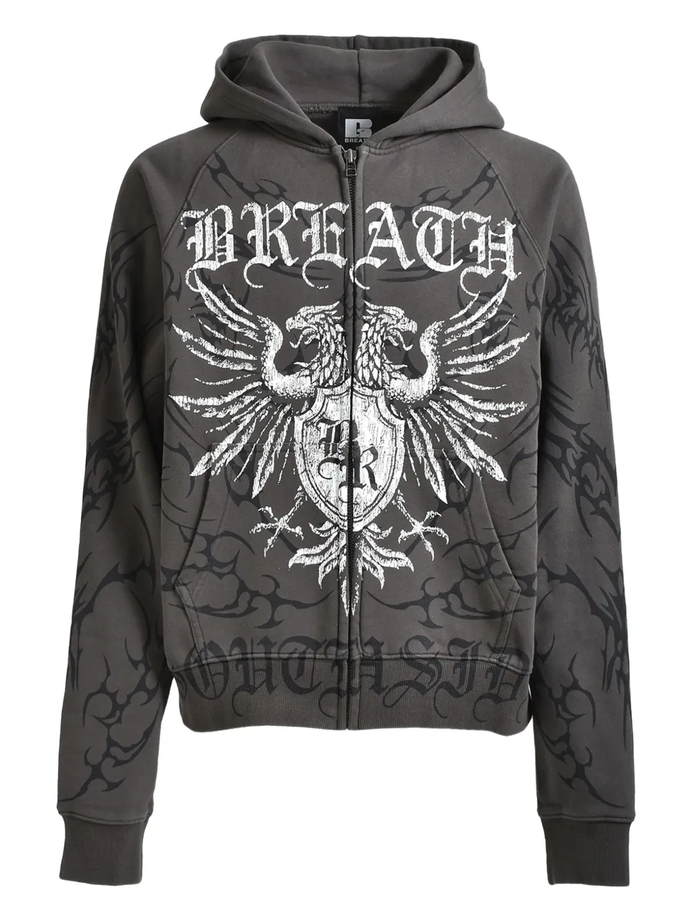 Худи на молнии с графичным принтом BREATH, серый
Худи на молнии с графичным принтом BREATH, серый