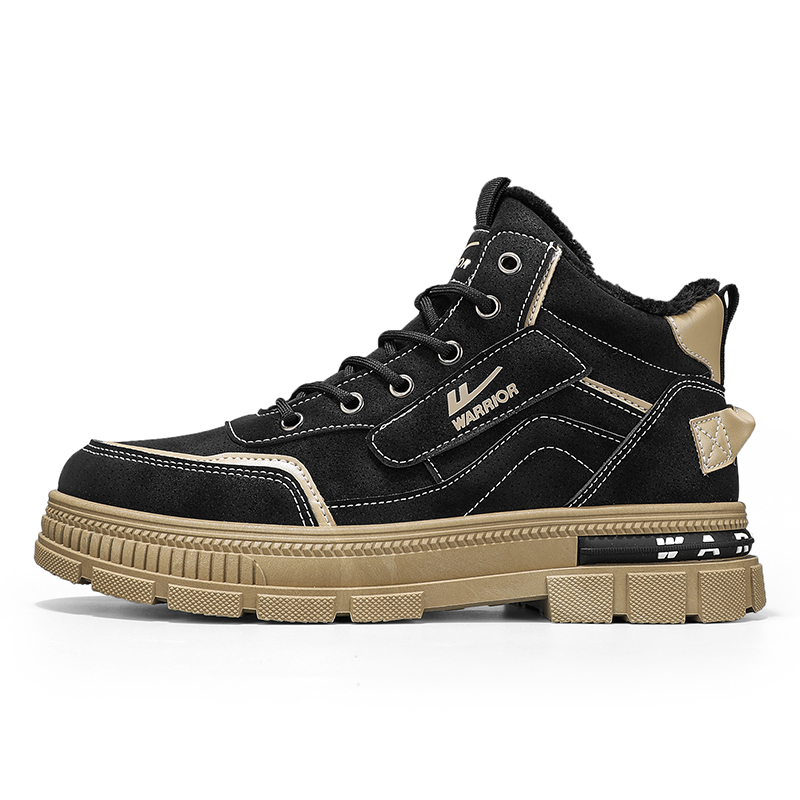 WARRIOR Мужские ботинки Martin черные с черной флисовой подкладкой, цвет Black-Fleece-Lined 
WARRIOR Мужские ботинки Martin черные с черной флисовой подкладкой, цвет Black-Fleece-Lined