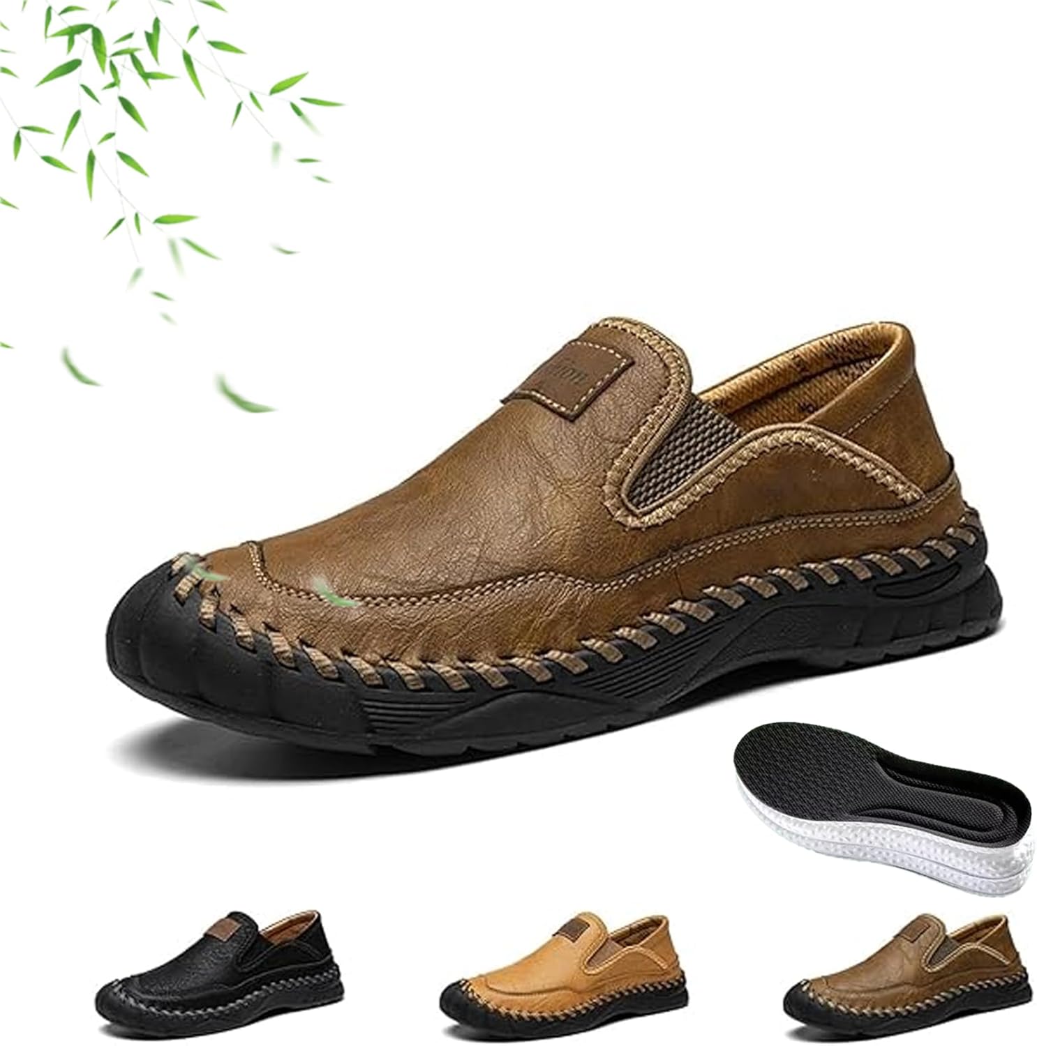 Мужские ручной работы ортопедические кожаные лоферы для улицы, дышащие повседневные деловые кожаные туфли, удобные нескользящие туфли без шнурков для вождения, прогулок и путешествий Wxdstw, хаки
Мужские ручной работы ортопедические кожаные лоферы для улицы, дышащие повседневные деловые кожаные туфли, удобные нескользящие туфли без шнурков для вождения, прогулок и путешествий Wxdstw, хаки