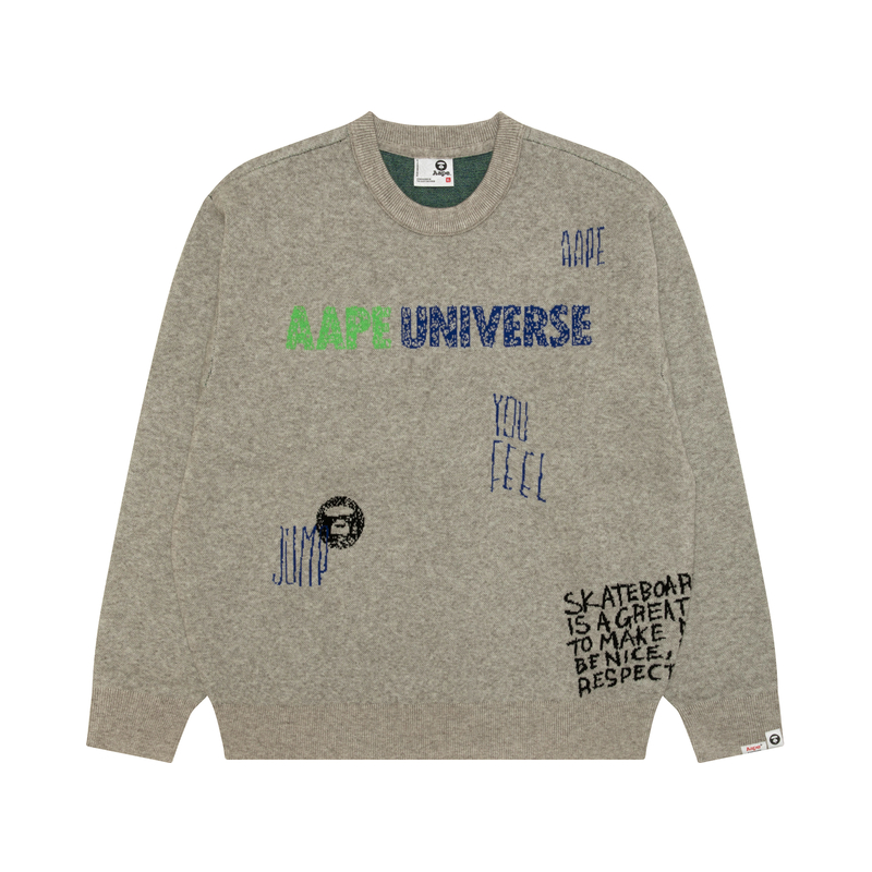 Bathing APE свитер с круглым вырезом Aape, серо-белый
Bathing APE свитер с круглым вырезом Aape, серо-белый