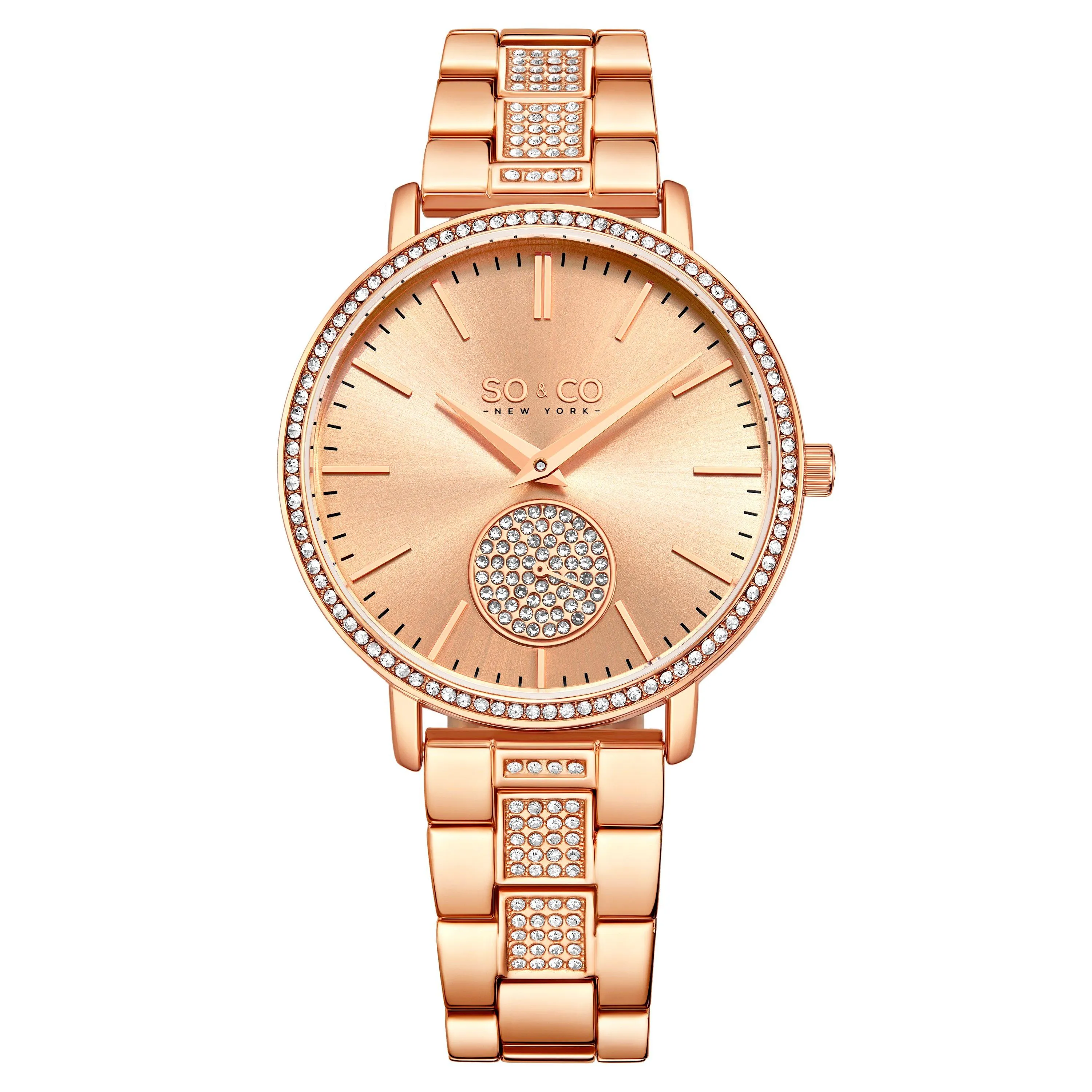 Часы Madison 5525 38 мм с серебряными кристаллами и браслетом из нержавеющей стали — модель 5525 SO&CO, розовое золото
Часы Madison 5525 38 мм с серебряными кристаллами и браслетом из нержавеющей стали — модель 5525 SO&CO, розовое золото