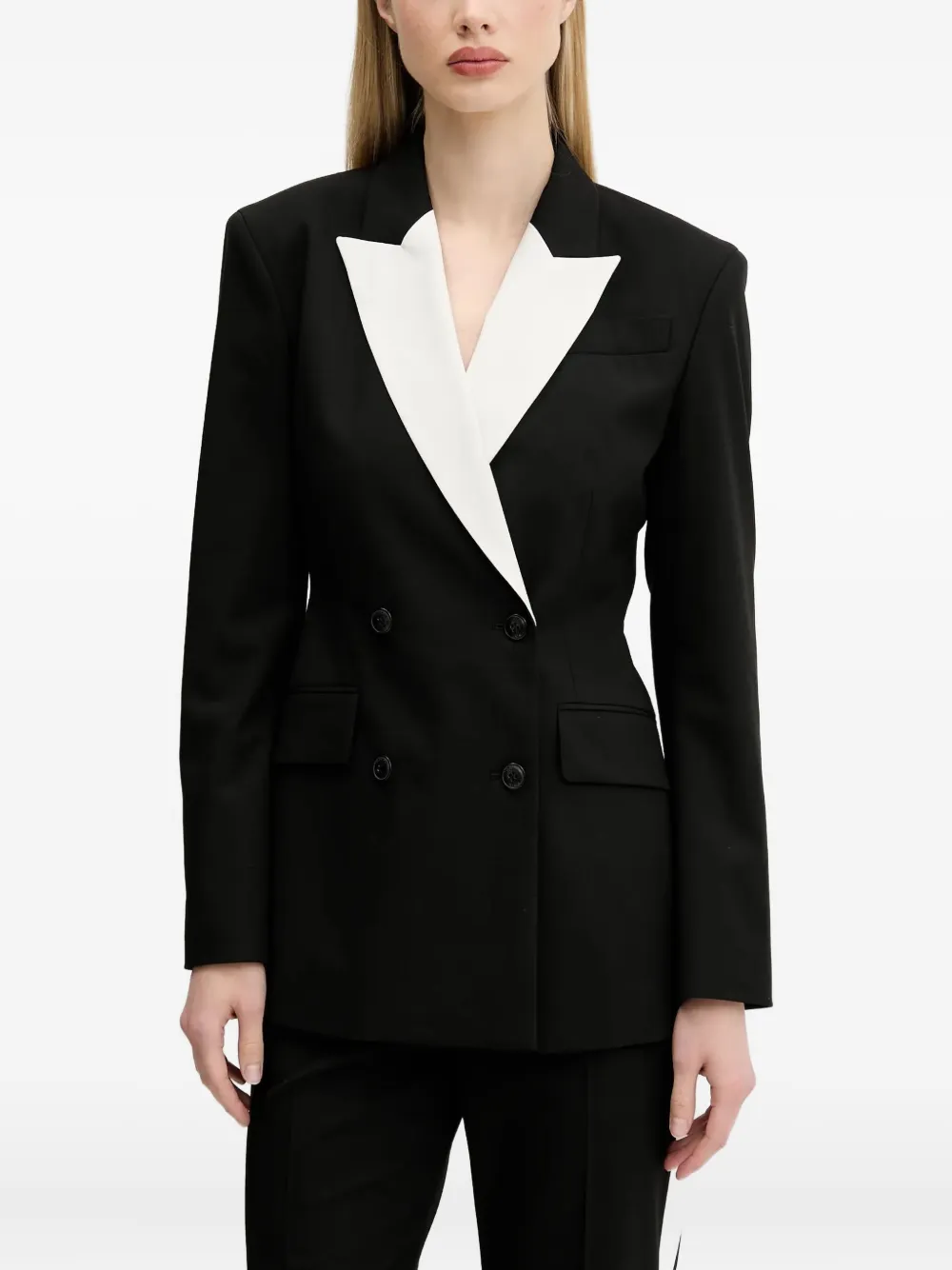 Двубортный блейзер с контрастным воротником HUGO, черный
Двубортный блейзер с контрастным воротником HUGO, черный