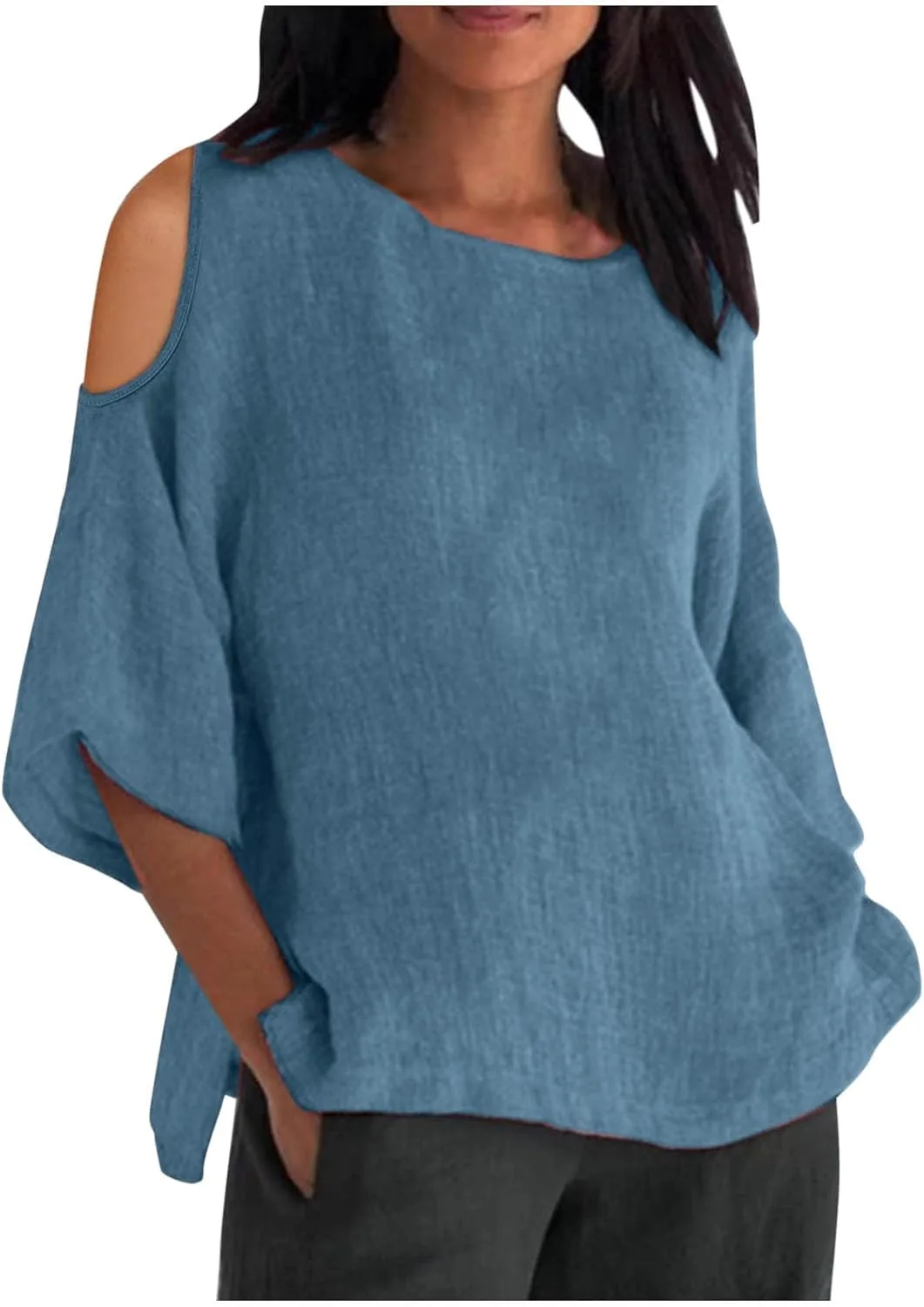 Женская блуза с открытыми плечами и короткими рукавами, свободного кроя, из льна, однотонная AKTCVVJ
Женская блуза с открытыми плечами и короткими рукавами, свободного кроя, из льна, однотонная AKTCVVJ