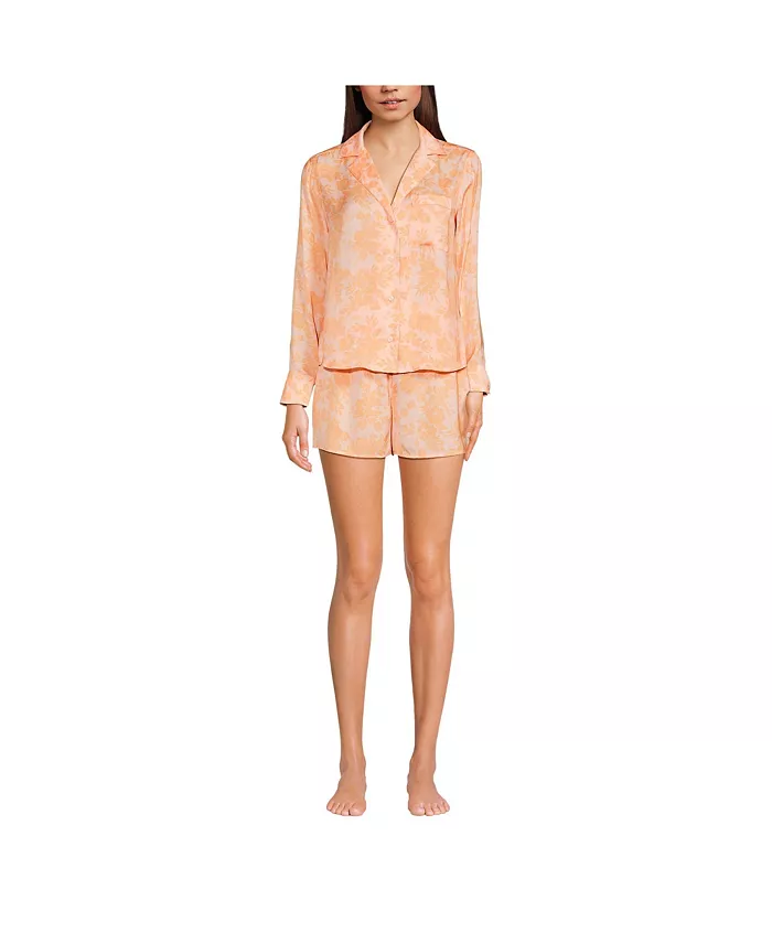 Женский пижамный комплект из двух предметов из матового атласа: топ с длинным рукавом и шорты Lands' End, оранжевый
Женский пижамный комплект из двух предметов из матового атласа: топ с длинным рукавом и шорты Lands' End, оранжевый