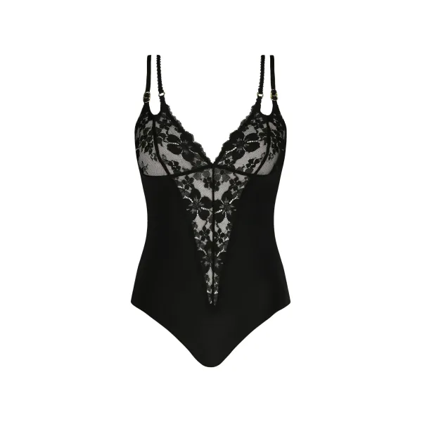 Тонкое подтянутое боди Stella Mccartney, черный 
Тонкое подтянутое боди Stella Mccartney, черный