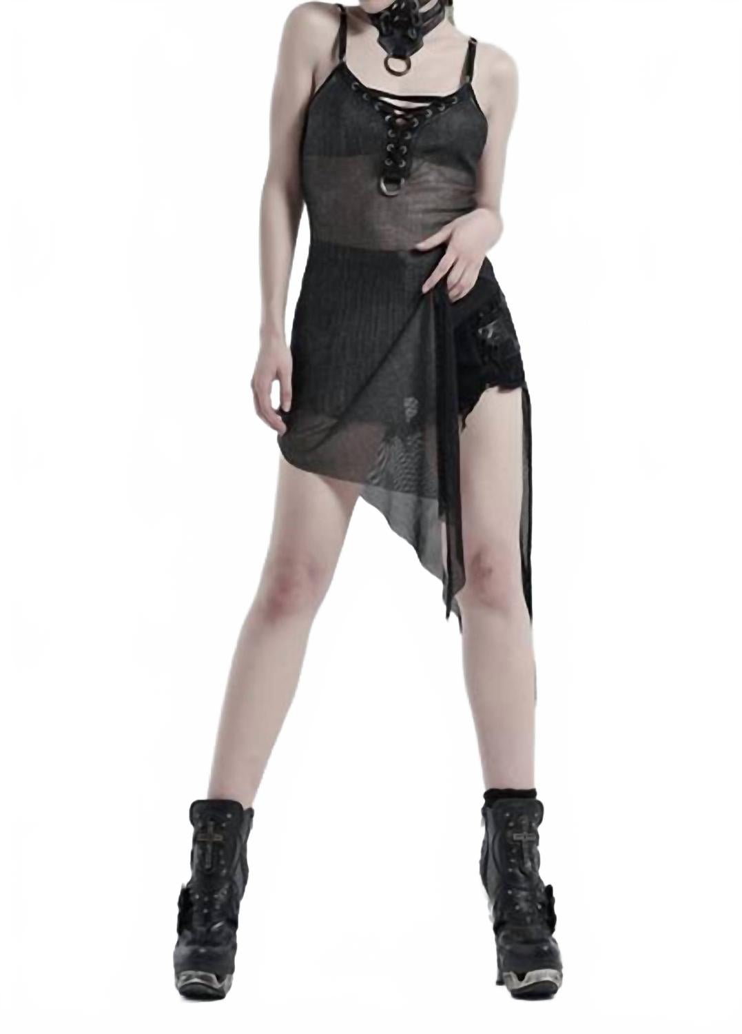 Черное платье с кружевными вставками и сеткой Punk Rave
Черное платье с кружевными вставками и сеткой Punk Rave