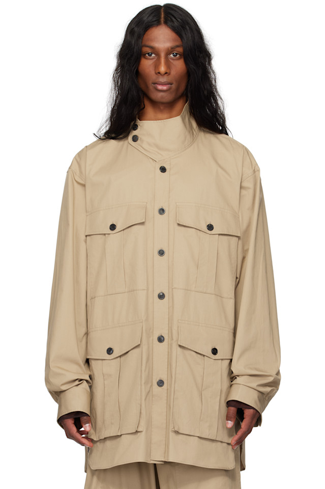 Твиловая рубашка-оверсайз Dries Van Noten, бежевый
Твиловая рубашка-оверсайз Dries Van Noten, бежевый