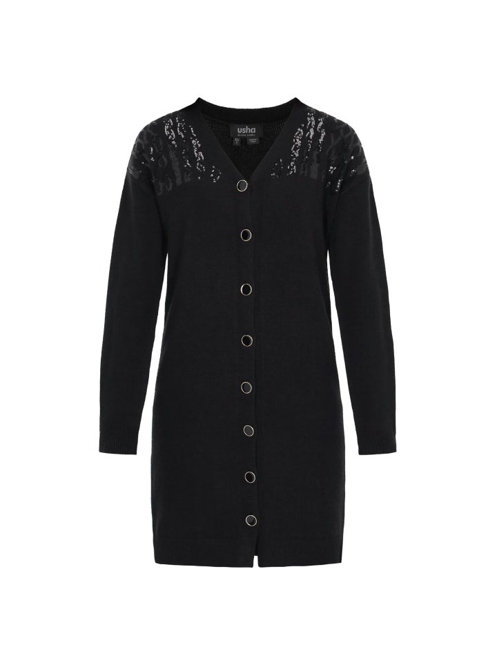 Женский кардиган черного цвета usha BLACK LABEL
Женский кардиган черного цвета usha BLACK LABEL
