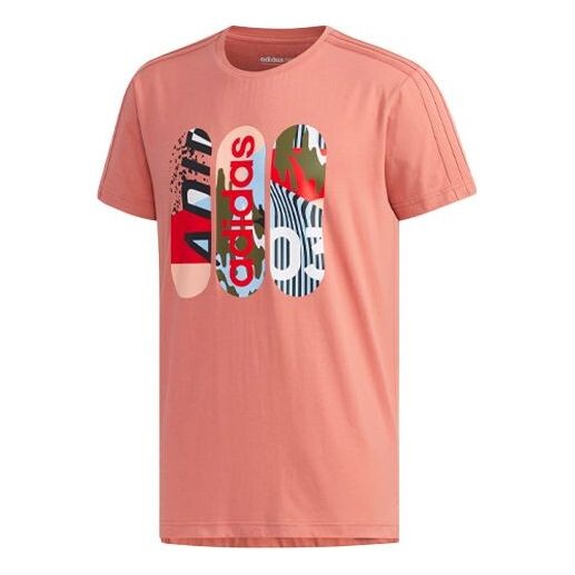 Футболка neo casual ribbed round neck printing short sleeve pink Adidas, розовый 
Футболка neo casual ribbed round neck printing short sleeve pink Adidas, розовый