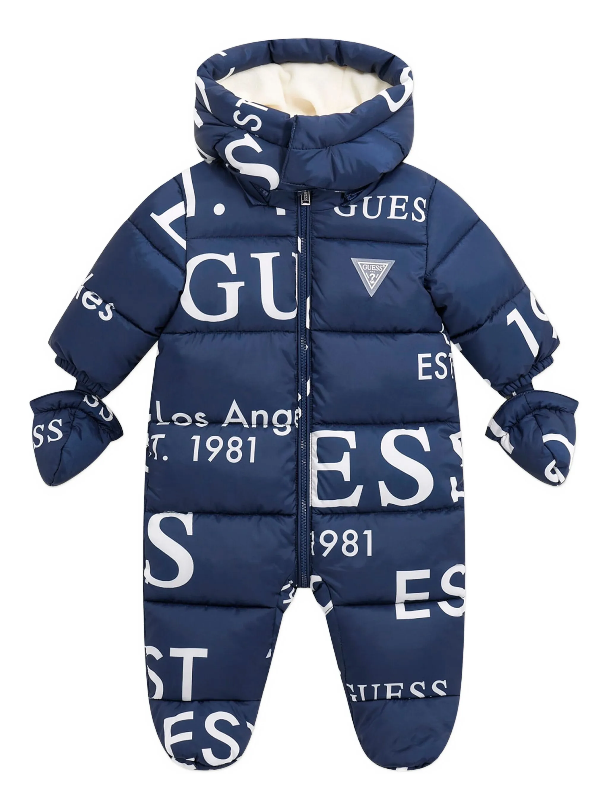Дутый комбинезон с капюшоном и логотипом Guess Kids, синий
Дутый комбинезон с капюшоном и логотипом Guess Kids, синий