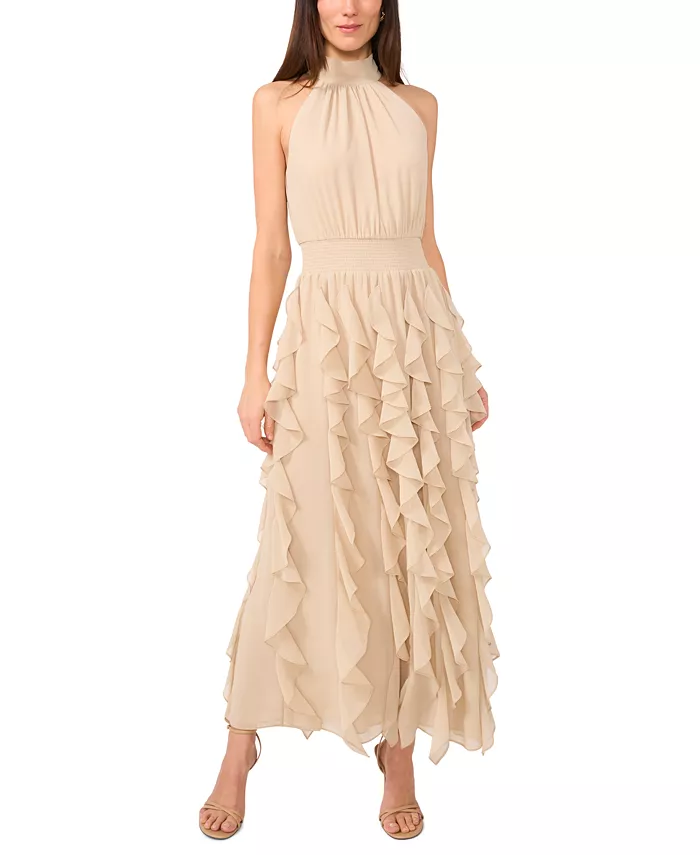 Женское платье макси с лифом-халтер и оборками 1.STATE, коричневый/бежевый
Женское платье макси с лифом-халтер и оборками 1.STATE, коричневый/бежевый