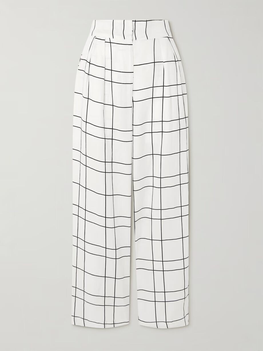 Льняные брюки Duomo в клетку Faithfull, белый 
Льняные брюки Duomo в клетку Faithfull, белый