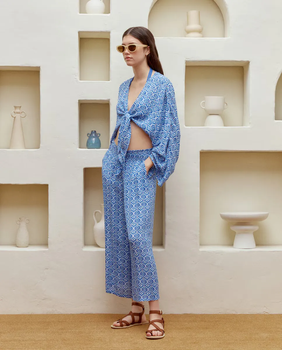 Женские широкие брюки на резинке Green Coast, синий
Женские широкие брюки на резинке Green Coast, синий