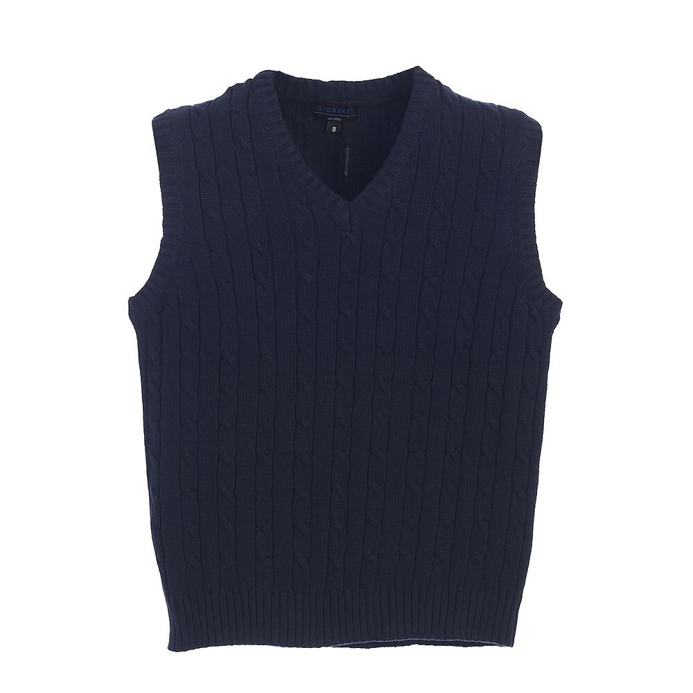 Gioberti Детский мягкий вязаный жилет из 100% хлопка с V-образным вырезом, темно-синий 
Gioberti Детский мягкий вязаный жилет из 100% хлопка с V-образным вырезом, темно-синий