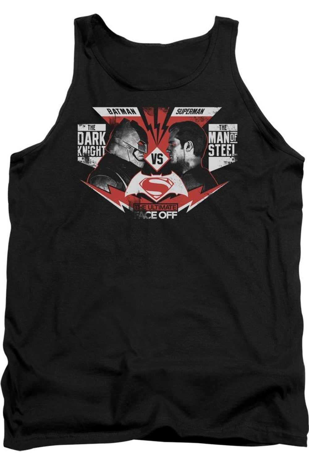 Бэтмен против Супермена Ultimate Face Off взрослый топ-майка Gildan, черный
Бэтмен против Супермена Ultimate Face Off взрослый топ-майка Gildan, черный
