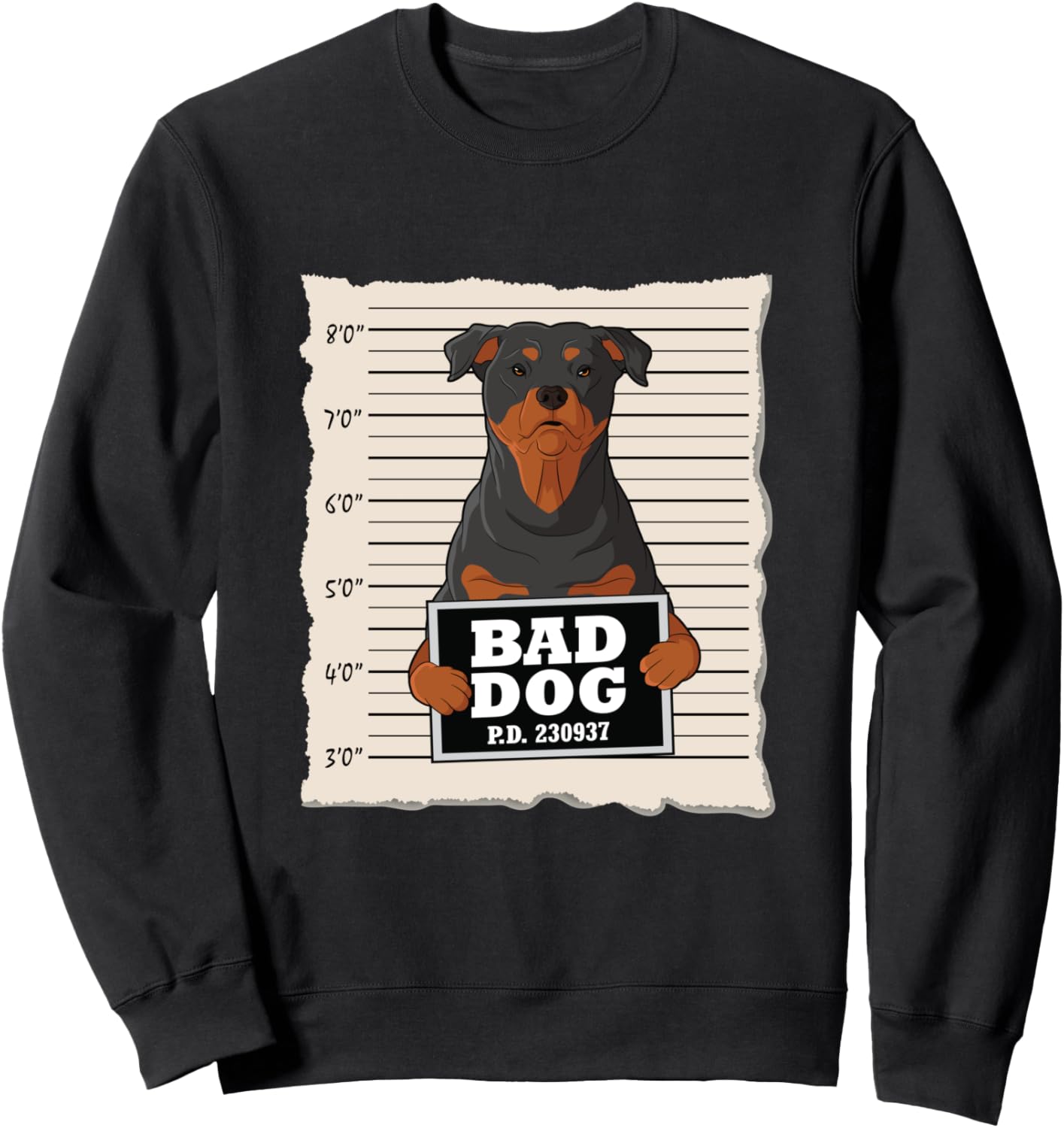 Фотография ротвейлера, полицейская толстовка с надписью «Виновная собака» Bad Dog Mug Shot Rottweiler, черный
Фотография ротвейлера, полицейская толстовка с надписью «Виновная собака» Bad Dog Mug Shot Rottweiler, черный